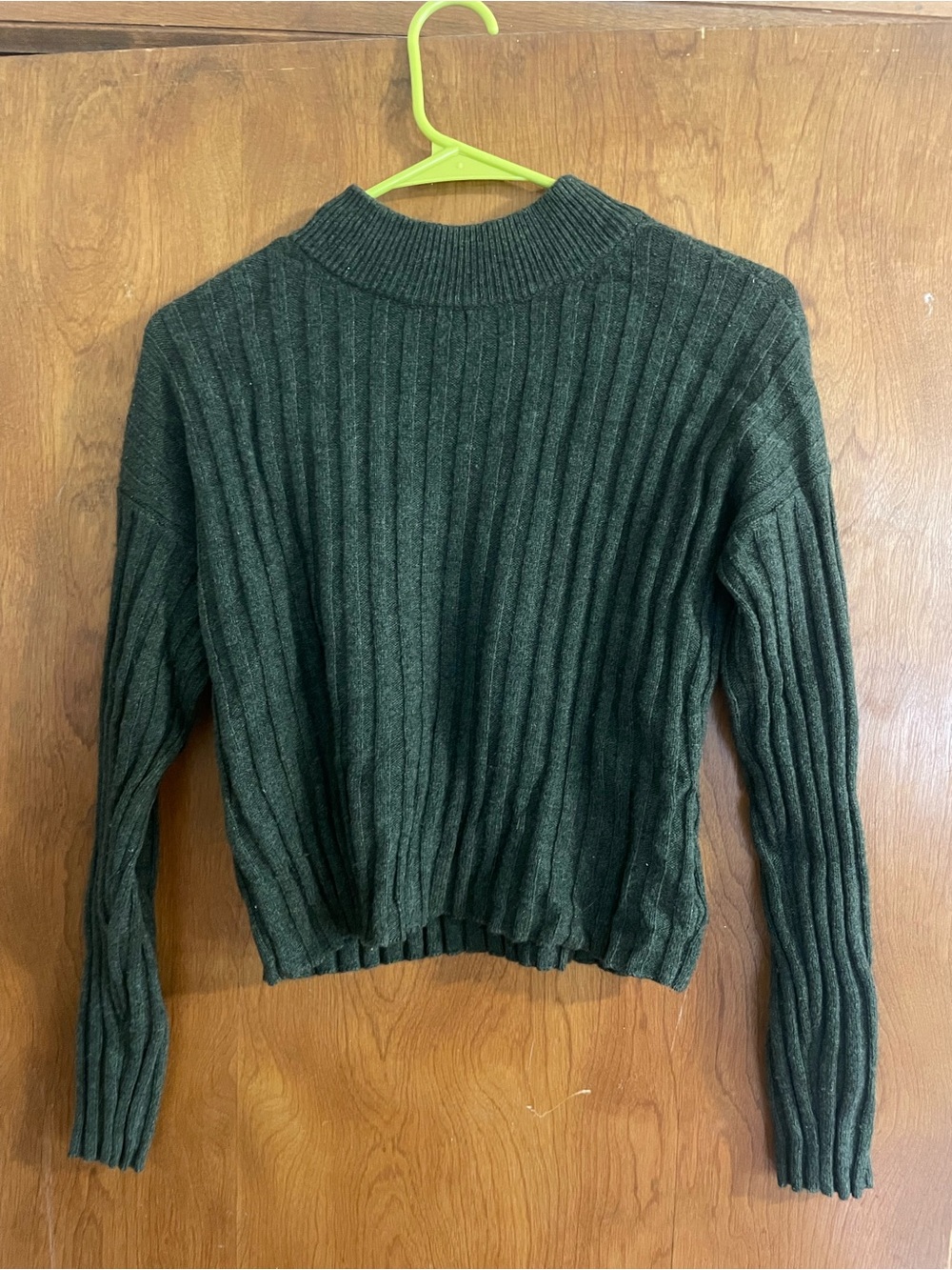 Madewell green mock neck sweater